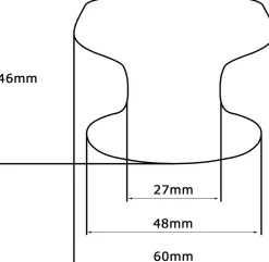 Bouton tirant de porte fixe D60 mm en aluminium Marron foncé - breveté - lot de 6 boutons