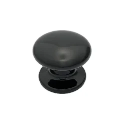 Bouton tirant de porte fixe D70 mm en aluminium NOIR RAL 9005 - breveté .