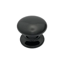 Bouton tirant de porte fixe D70 mm en aluminium NOIR RAL 9005 - breveté .