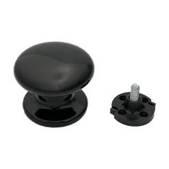 Bouton tirant de porte fixe D70 mm en aluminium NOIR RAL 9005 - breveté .