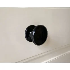 Bouton tirant de porte fixe D70 mm en aluminium NOIR RAL 9005 - breveté .