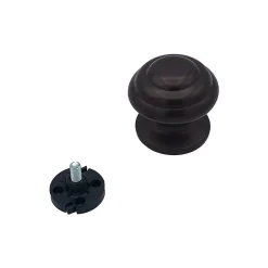Bouton tirant de porte fixe D70 mm en aluminium Marron foncé - breveté - lot de 6 boutons