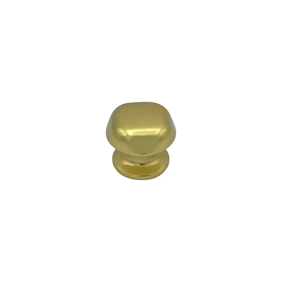 Bouton tirant de porte fixe D60 mm en aluminium Or poli - breveté - lot de 6 boutons