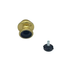 Bouton tirant de porte fixe D60 mm en aluminium Or poli - breveté - lot de 6 boutons