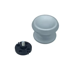 Bouton tirant de porte fixe D80 mm en aluminium Gris argent - breveté