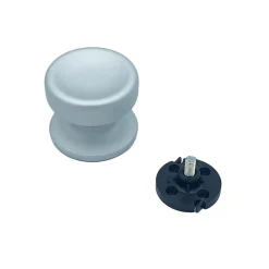 Bouton tirant de porte fixe D70 mm en aluminium Gris argent - breveté - lot de 6 boutons