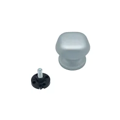 Bouton tirant de porte fixe D60 mm en aluminium Gris argent - breveté - lot de 6 boutons