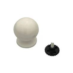 Bouton tirant de porte fixe en nylon D70 mm blanc RAL 9010