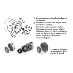 Bouton tirant de porte fixe en nylon D70 mm blanc RAL 9010