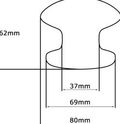Bouton tirant de porte fixe D80 mm en aluminium Noir - breveté - lot de 6 boutons