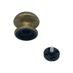 Bouton tirant de porte fixe D70 mm en aluminium Bronze poli - breveté - lot de 6 boutons