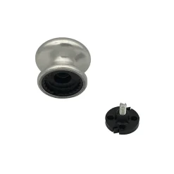Bouton tirant de porte fixe D70 mm en aluminium Argent poli - breveté