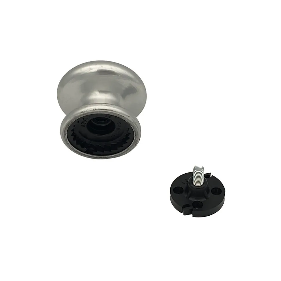 Bouton tirant de porte fixe D70 mm en aluminium Argent poli - breveté