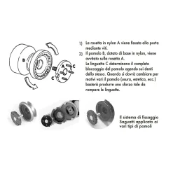 Bouton tirant de porte fixe D70 mm en aluminium Argent poli - breveté