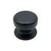 Bouton tirant de porte fixe D70 mm en aluminium NOIR RAL 9005 - breveté
