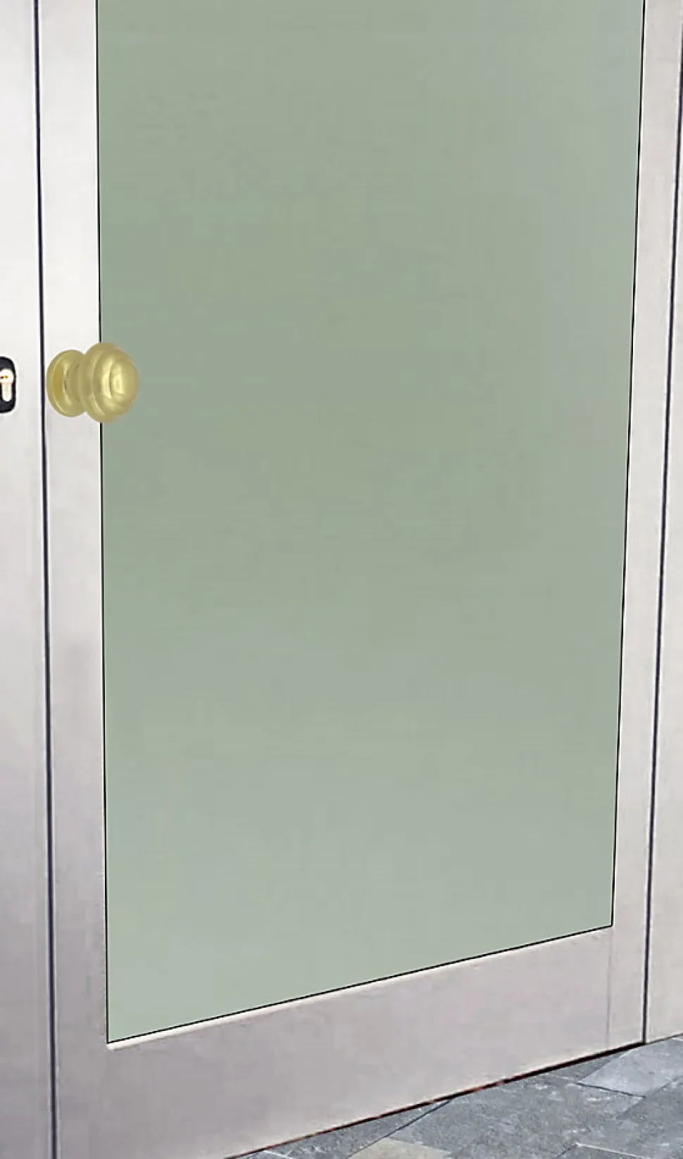Bouton tirant de porte fixe D60 mm en aluminium Or poli - breveté