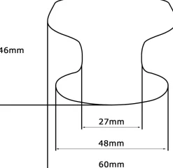 Bouton tirant de porte fixe D60 mm en aluminium Argent poli - breveté