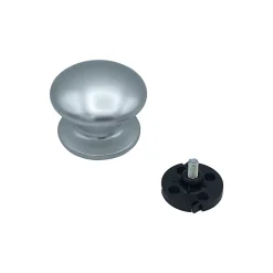 Bouton tirant de porte fixe D80 mm en aluminium Argent poli - breveté
