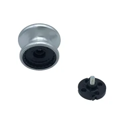 Bouton tirant de porte fixe D80 mm en aluminium Argent poli - breveté