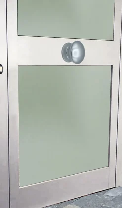 Bouton tirant de porte fixe D80 mm en aluminium Argent poli - breveté