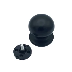 Bouton tirant de porte fixe D70 mm en aluminium Noir - breveté - lot de 6 boutons