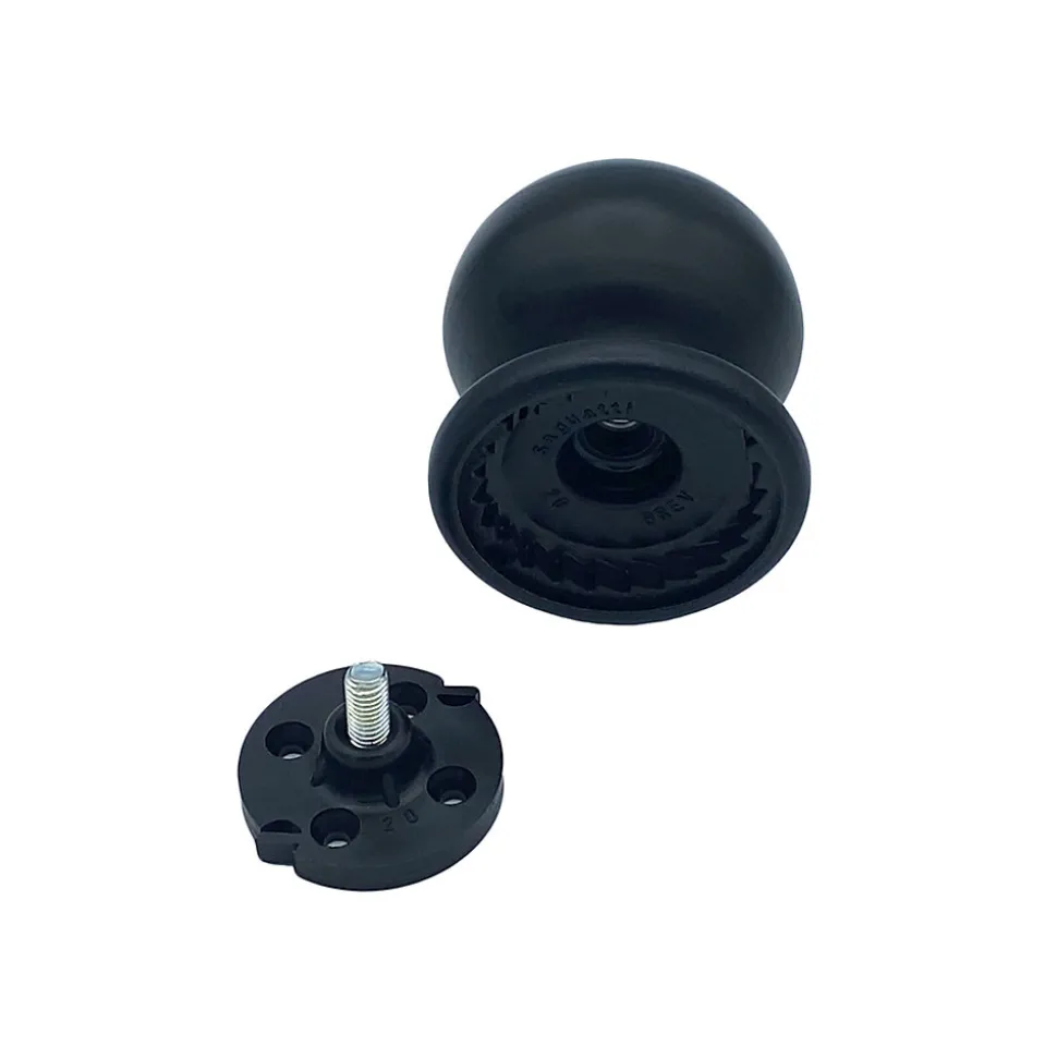 Bouton tirant de porte fixe D70 mm en aluminium Noir - breveté - lot de 6 boutons
