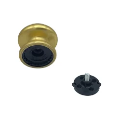 Bouton tirant de porte fixe D80 mm en aluminium Or poli - breveté - lot de 6 boutons