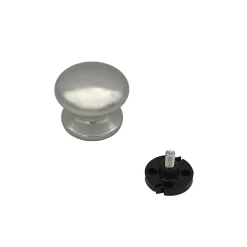 Bouton tirant de porte fixe D70 mm en aluminium Argent poli - breveté - lot de 6 boutons