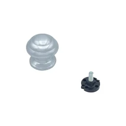 Bouton tirant de porte fixe D60 mm en aluminium Argent poli - breveté