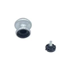 Bouton tirant de porte fixe D60 mm en aluminium Argent poli - breveté