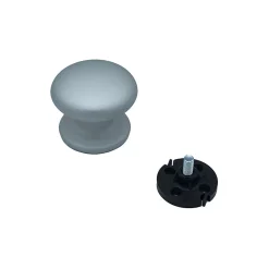 Bouton tirant de porte fixe D70 mm en aluminium Gris argent - breveté - lot de 6 boutons