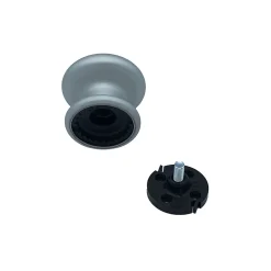 Bouton tirant de porte fixe D70 mm en aluminium Gris argent - breveté - lot de 6 boutons
