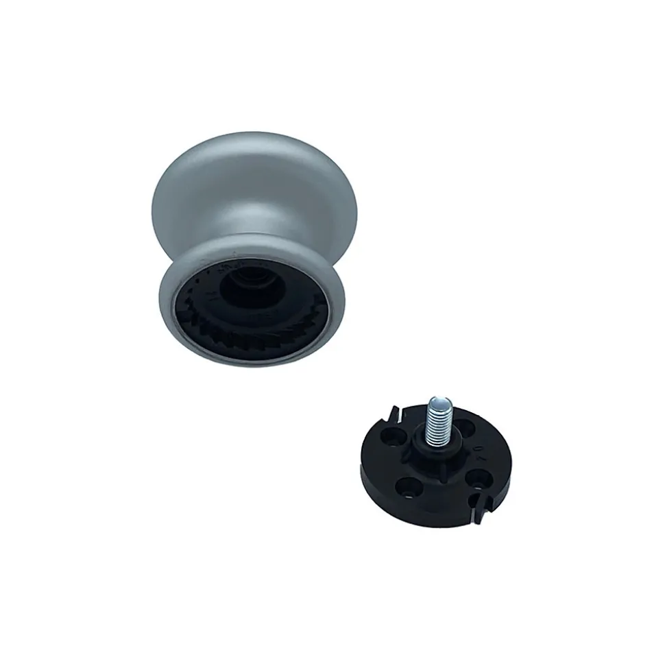 Bouton tirant de porte fixe D70 mm en aluminium Gris argent - breveté - lot de 6 boutons