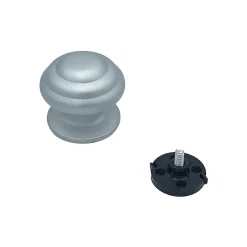 Bouton tirant de porte fixe D80 mm en aluminium Gris argent - breveté - lot de 6 boutons
