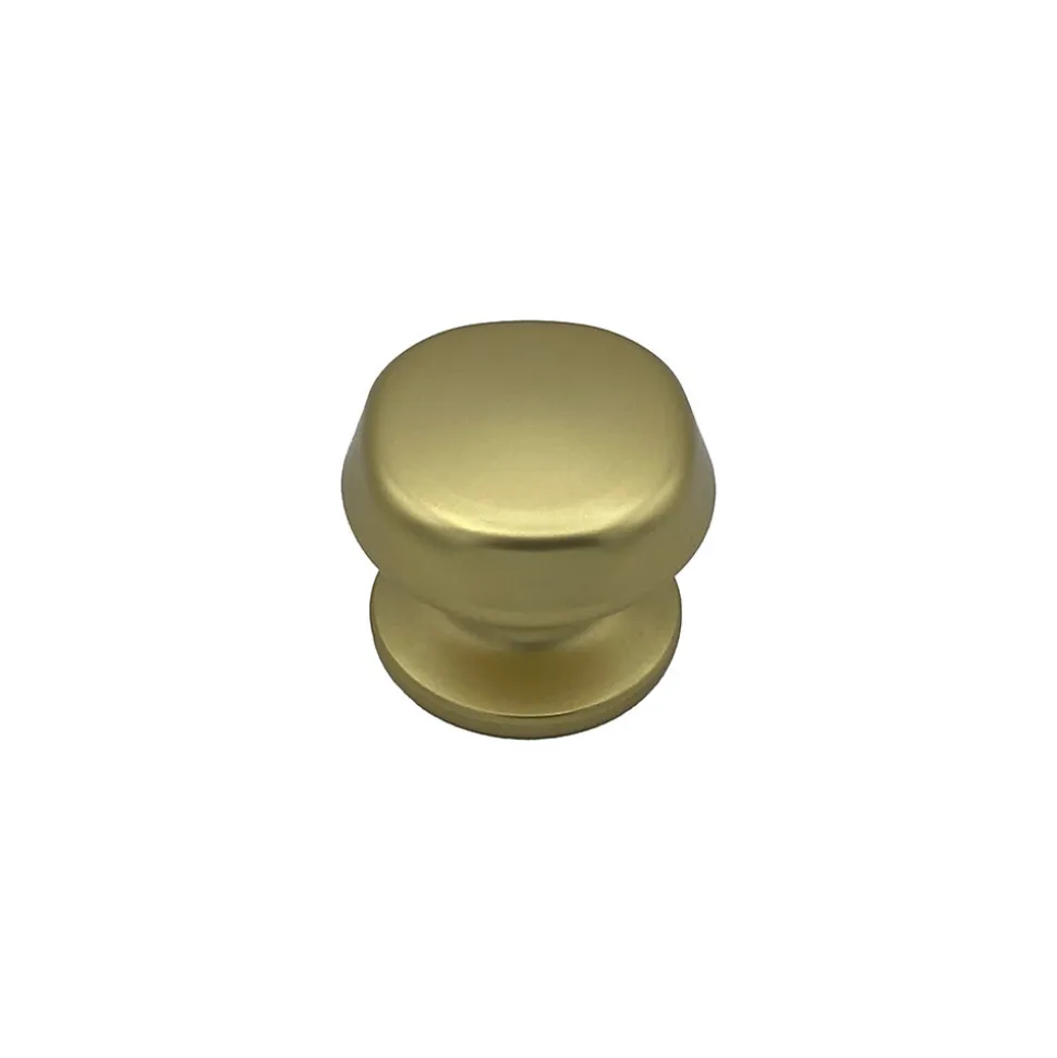Bouton tirant de porte fixe D70 mm en aluminium Or satiné - breveté - lot de 6 boutons