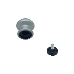 Bouton tirant de porte fixe D60 mm en aluminium Gris argent - breveté