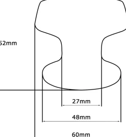 Bouton tirant de porte fixe D60 mm en aluminium Noir - breveté
