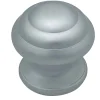Bouton tirant de porte fixe D60 mm en aluminium Gris argent - breveté - lot de 6 boutons