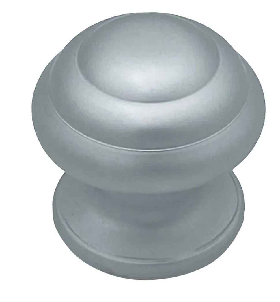 Bouton tirant de porte fixe D60 mm en aluminium Gris argent - breveté - lot de 6 boutons