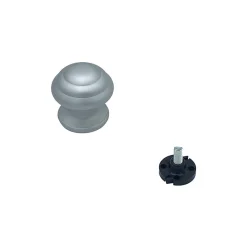 Bouton tirant de porte fixe D60 mm en aluminium Gris argent - breveté - lot de 6 boutons