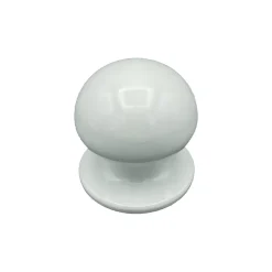 Bouton tirant de porte fixe D70 mm en aluminium BLANC RAL 9010 - breveté - lot de 6 boutons