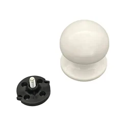 Bouton tirant de porte fixe D70 mm en aluminium BLANC RAL 9010 - breveté - lot de 6 boutons