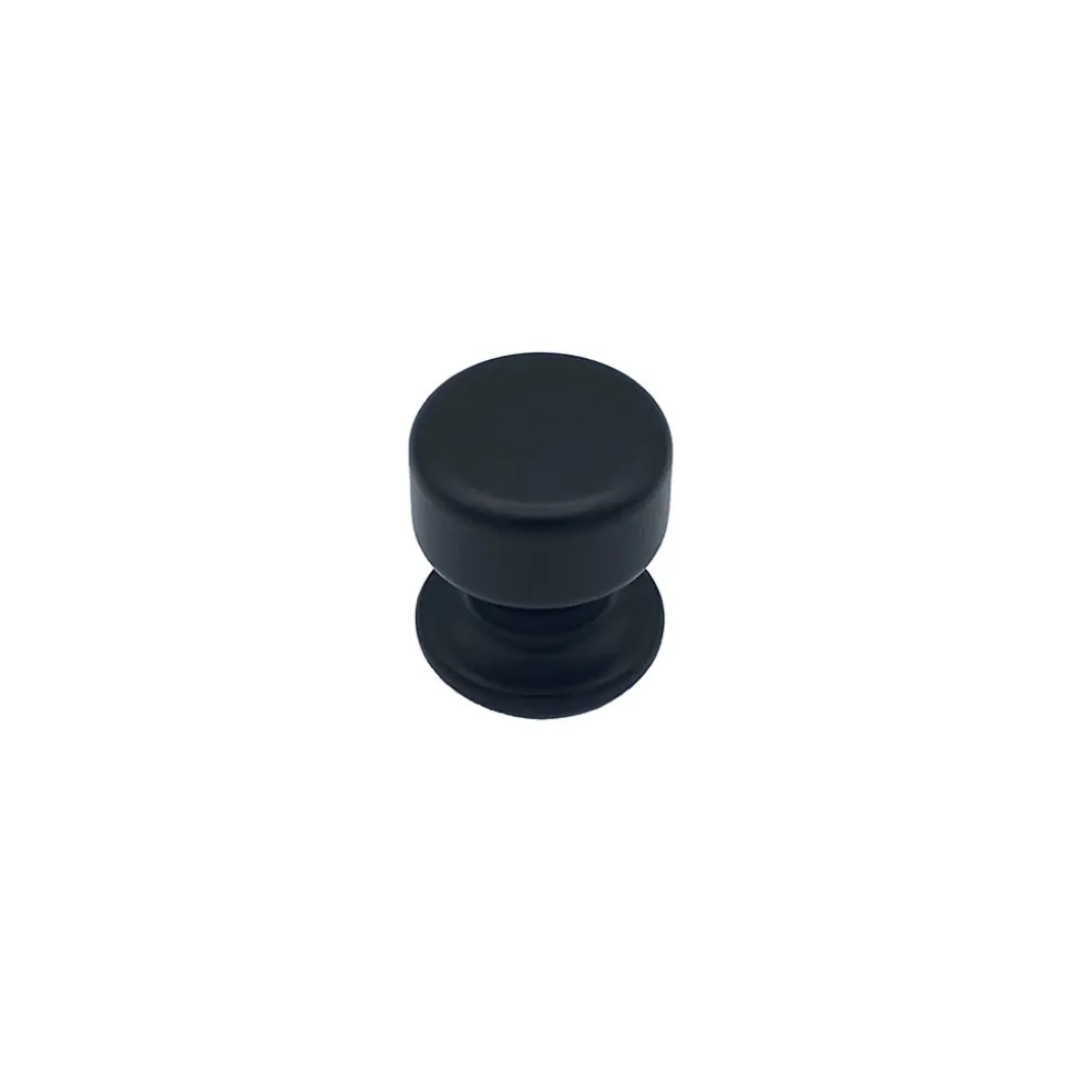 Bouton tirant de porte fixe D50 mm en aluminium Noir - breveté - lot de 6 boutons