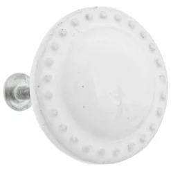 Boutons de meuble x2 Barbara en céramique & métal D4cm blanc - Atmosphera
