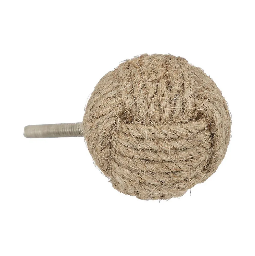 Boutons de meuble x2 Dayana en jute & métal D4cm - Atmosphera