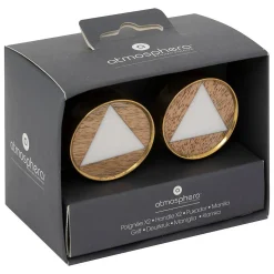 Boutons de meuble x2 Isla en manguier & laiton D3,8cm - Atmosphera