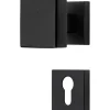 Boutons, Lot de 32, rosace carrée A CLIPSER, Rosace trou de clé I pour cylindre, finition noir garanti 5 ans, pour porte d'entrée.