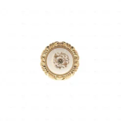 Boutons pour meubles en zamac et Porcelaine Diamètre 41 plaqué or