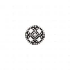 Boutons pour meubles en zamac Diamètre 36 Vieil argent brillant
