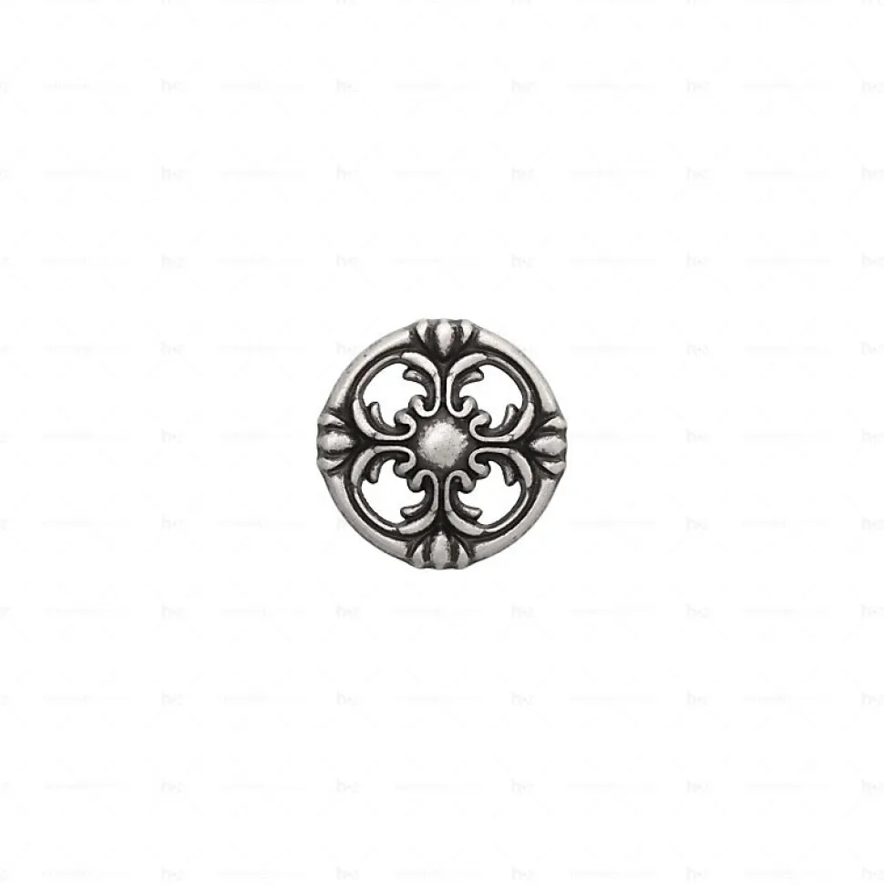 Boutons pour meubles en zamac Diamètre 36 Vieil argent brillant